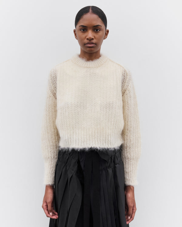Tao - Women’s Fuzzy Knit Sweater - (Off White)