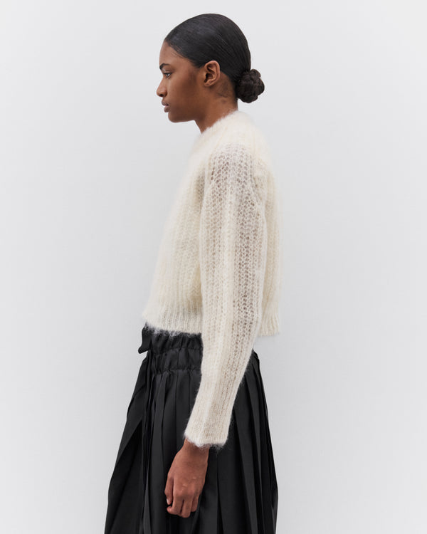 Tao - Women’s Fuzzy Knit Sweater - (Off White)