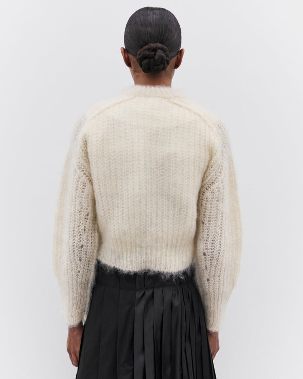Tao - Women’s Fuzzy Knit Sweater - (Off White)