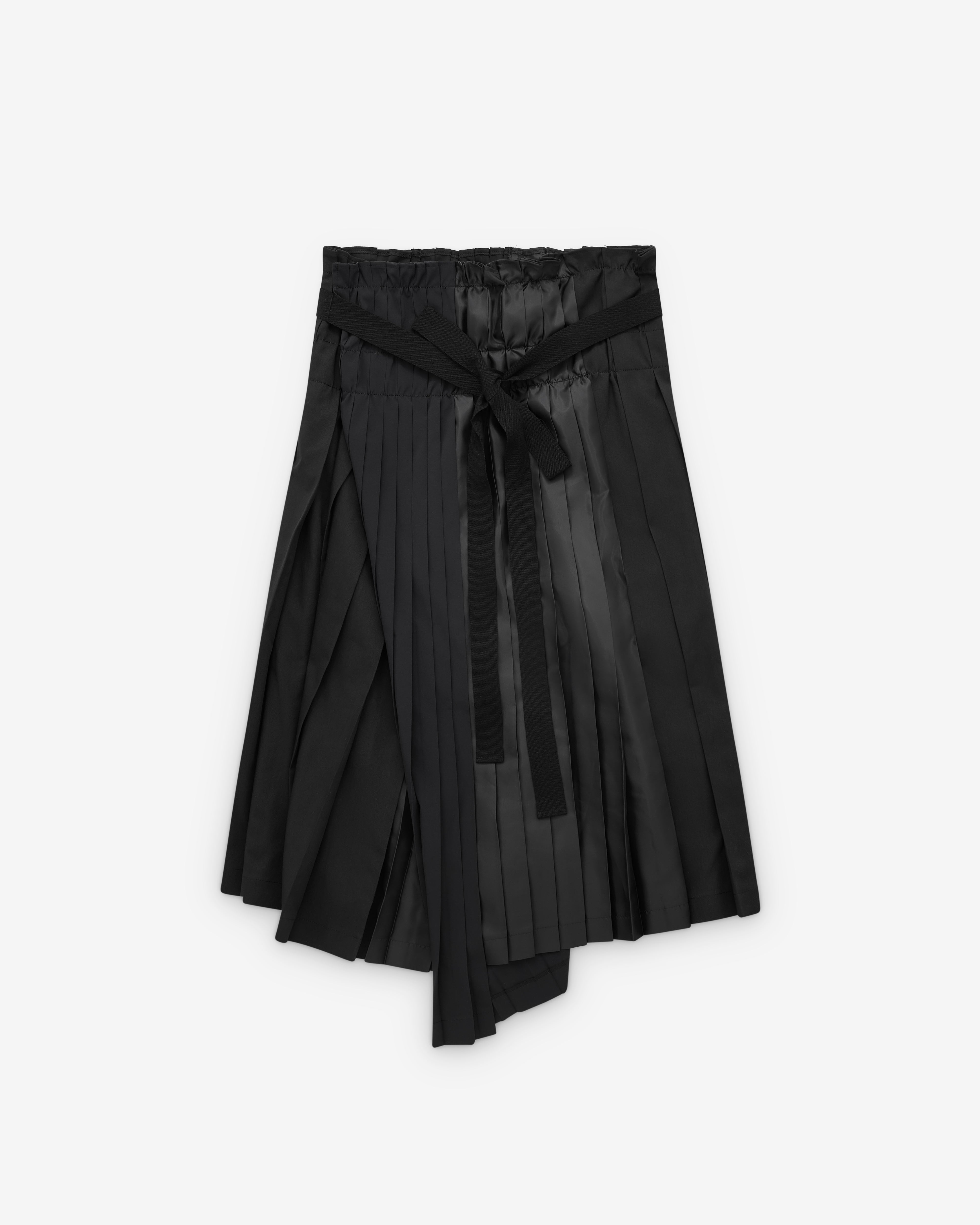 Tao: Women's Pleated Asymmetric Skirt (Black) | Dover Street