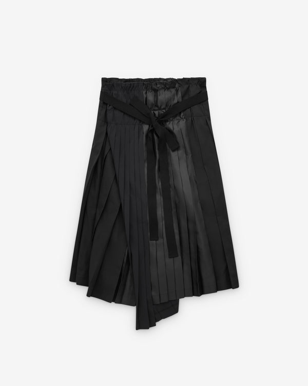 Tao - Women’s Pleated Asymmetric Skirt - (Black)