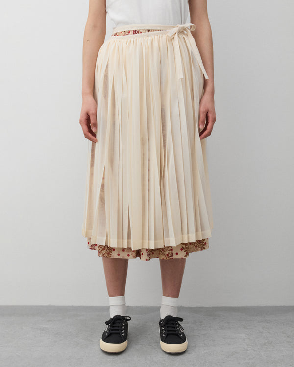 Tao - Women's Skirt Overlay Trousers - (White)