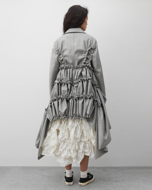 Tao - Women's Ruffle Coat - (Grey)