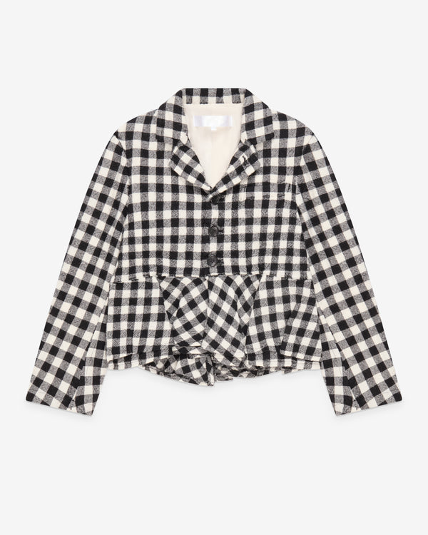 Tao - Women's Peplum Gingham Jacket - (Black)