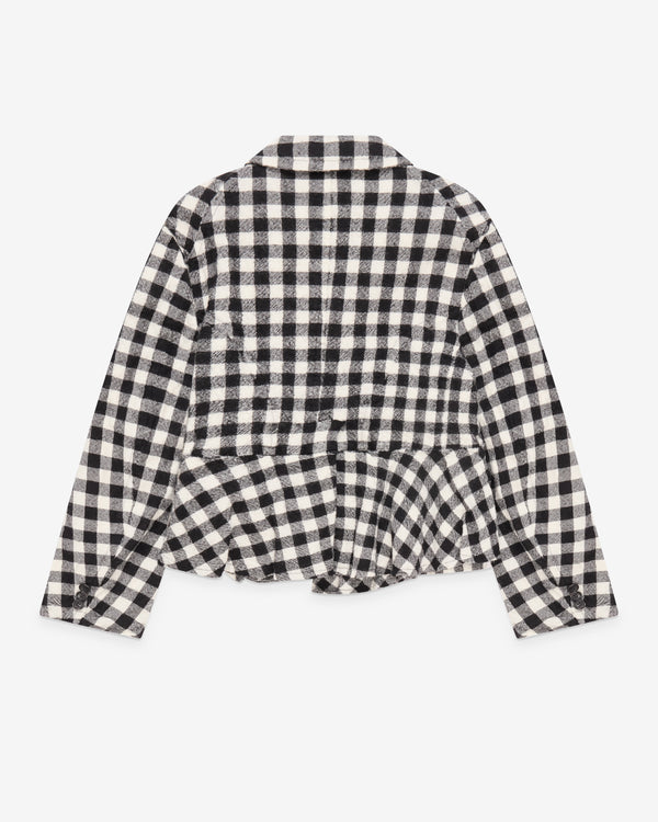 Tao - Women's Peplum Gingham Jacket - (Black)