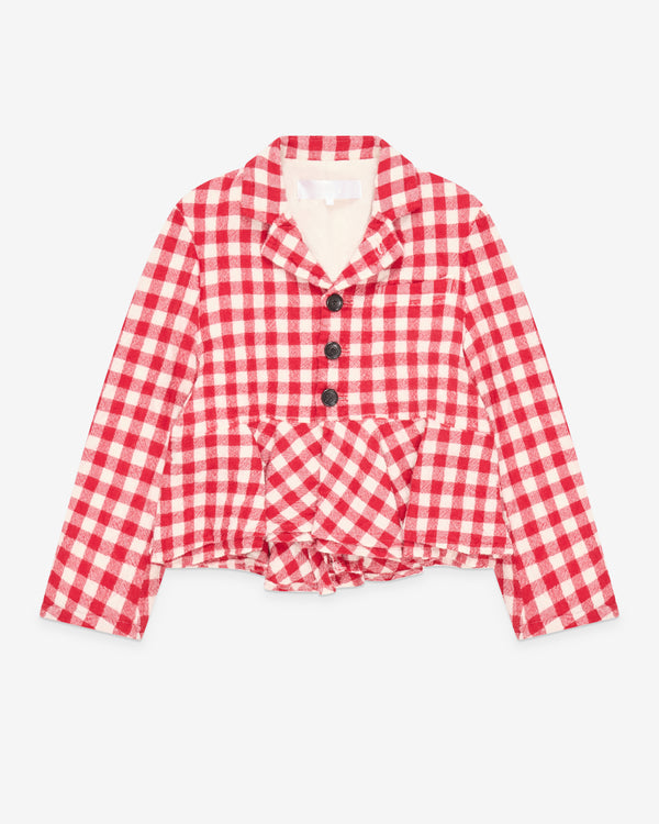 Tao - Women's Peplum Gingham Jacket - (Red)