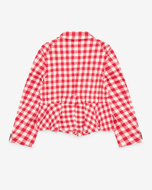Tao - Women's Peplum Gingham Jacket - (Red)
