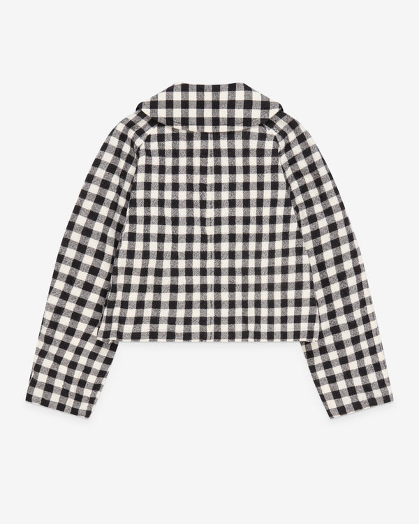 Tao - Women's Peter Pan Collar Gingham Jacket - (Black)