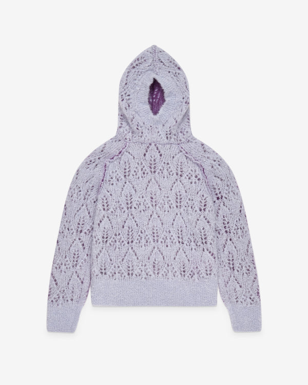 Tao - Women's Jacquard Pointelle Hoodie - (Blue/Purple)