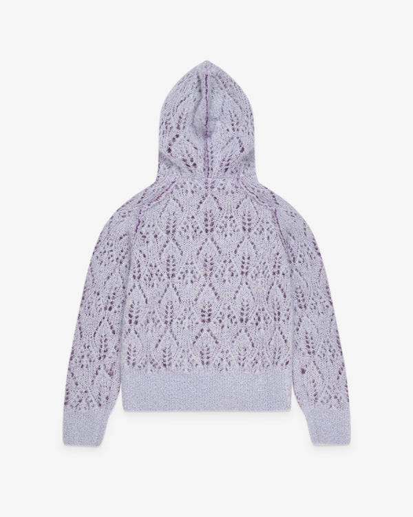 Tao - Women's Jacquard Pointelle Hoodie - (Blue/Purple)
