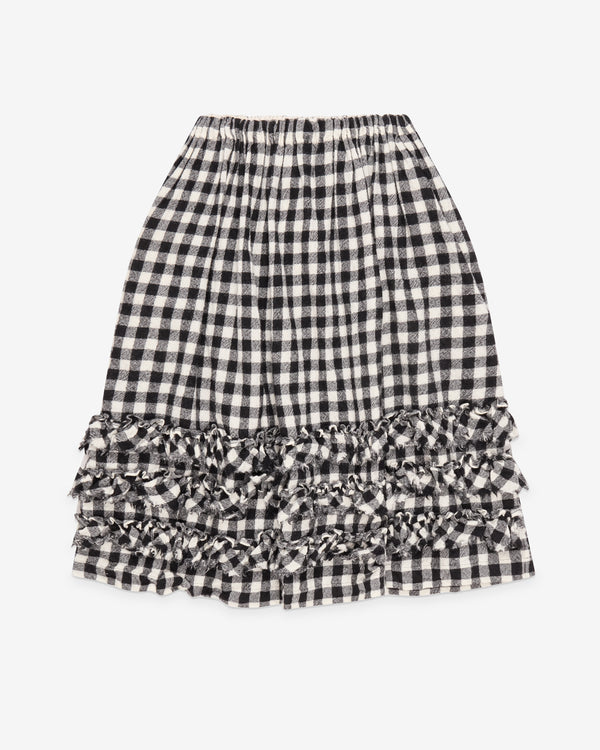 Tao - Women's Gingham Midi Skirt - (Black/White)
