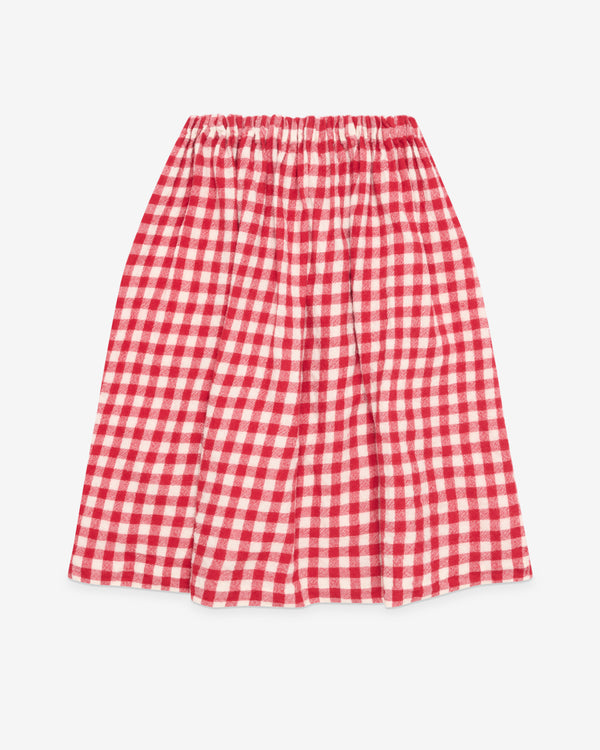 Tao - Women's Gingham Midi Skirt - (Red/White)