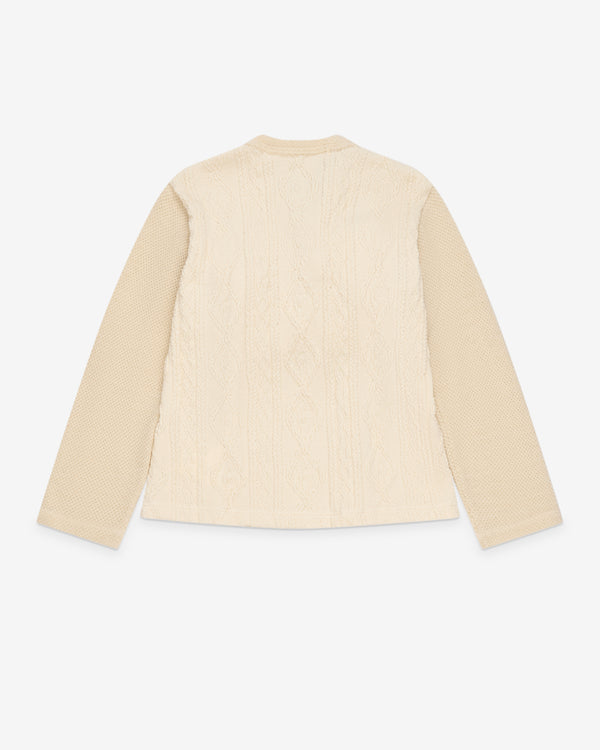 Tao - Women's Bow Cable Knit Sweater - (Ecru)