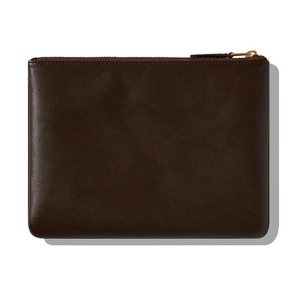 CDG Wallet - Classic Leather Zip Pouch - (Brown SA5100)