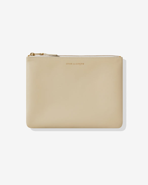 CDG Wallet - Classic Leather Zip Pouch - (Off-White SA5100)