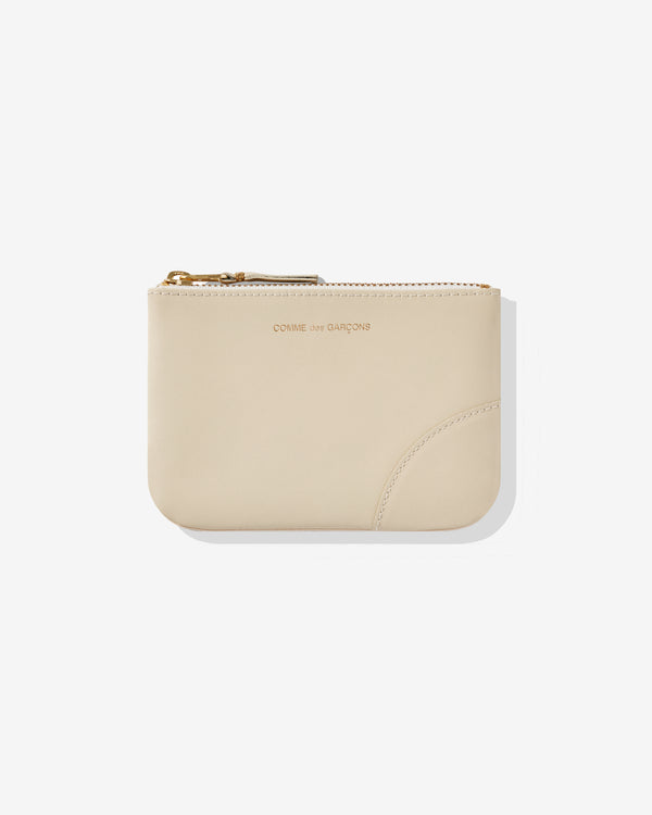 CDG Wallet - Classic Leather Zip Pouch - (Off White SA8100)