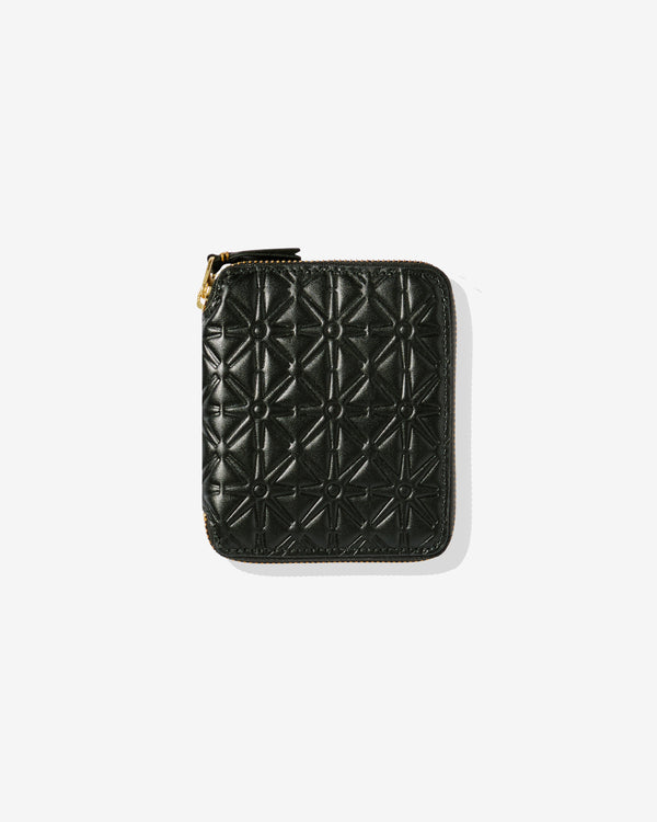 CDG Wallet - Classic Embossed A Full Zip Around Wallet - (Black SA210EA)