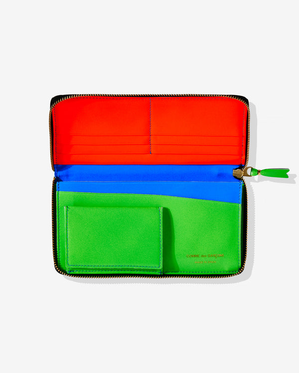 CDG Wallet - Super Fluo Zip Around Wallet - (Blue SA0111SF)