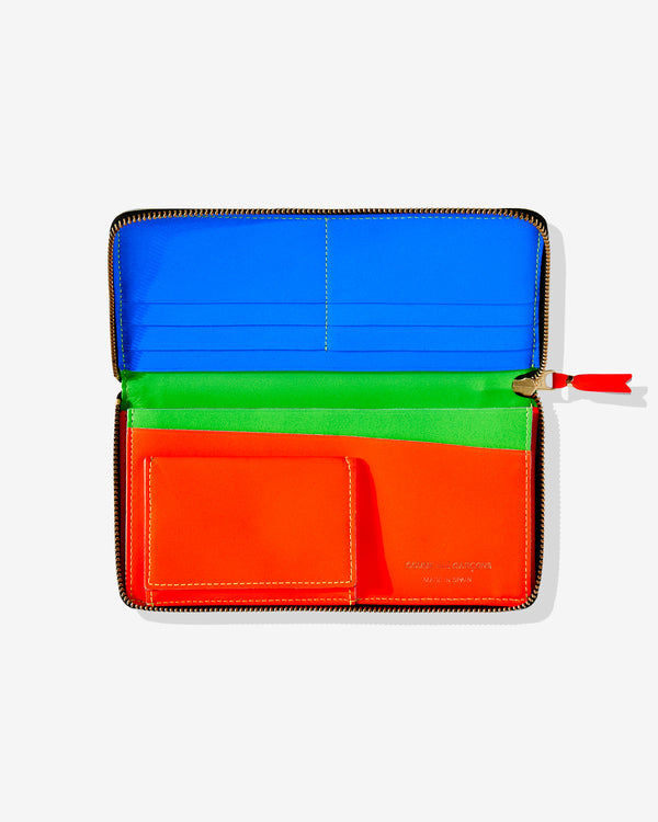 CDG Wallet - Super Fluo Zip Around Wallet - (Green SA0110SF)
