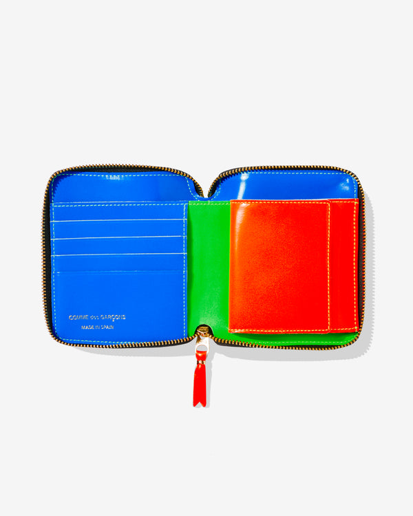 CDG Wallet - Super Fluo Full Zip Around Wallet - (Green SA2100SF)