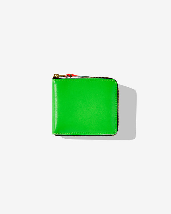 CDG Wallet - Super Fluo Full Zip Around Wallet - (Green SA7100SF)