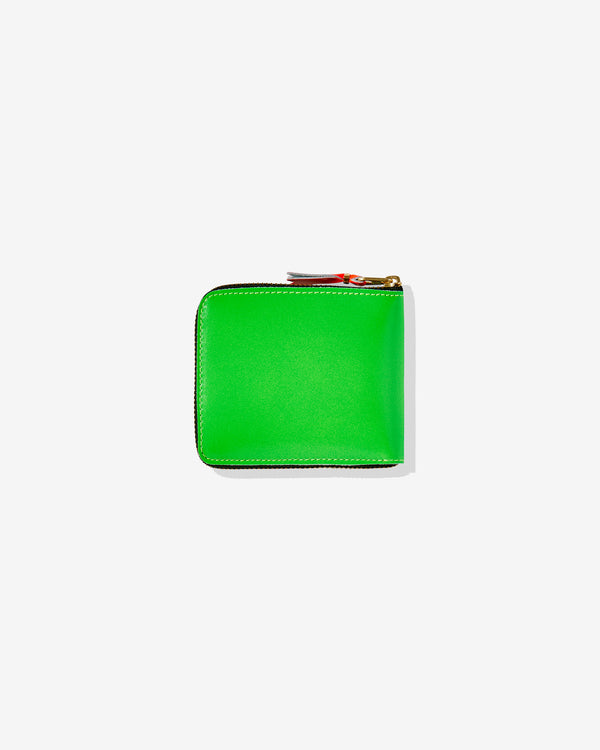 CDG Wallet - Super Fluo Full Zip Around Wallet - (Green SA7100SF)