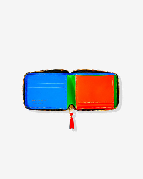 CDG Wallet - Super Fluo Full Zip Around Wallet - (Green SA7100SF)