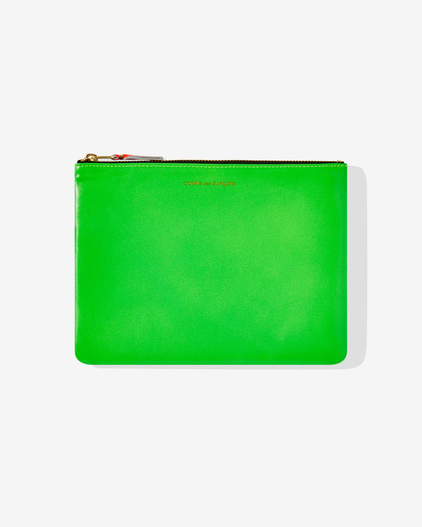 CDG Wallet - Super Fluo Zip Pouch - (Blue/Green SA5100SF)