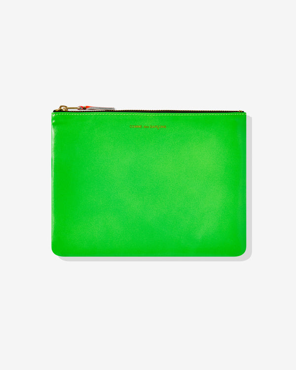 CDG Wallet - Super Fluo Zip Pouch - (Green/Blue SA5100SF)