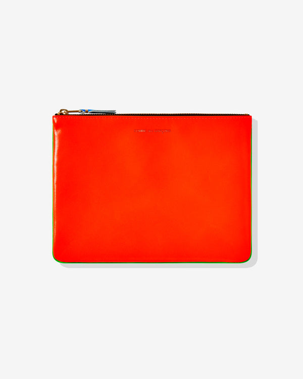 CDG Wallet - Super Fluo Zip Pouch - (Green/Orange SA5100SF)