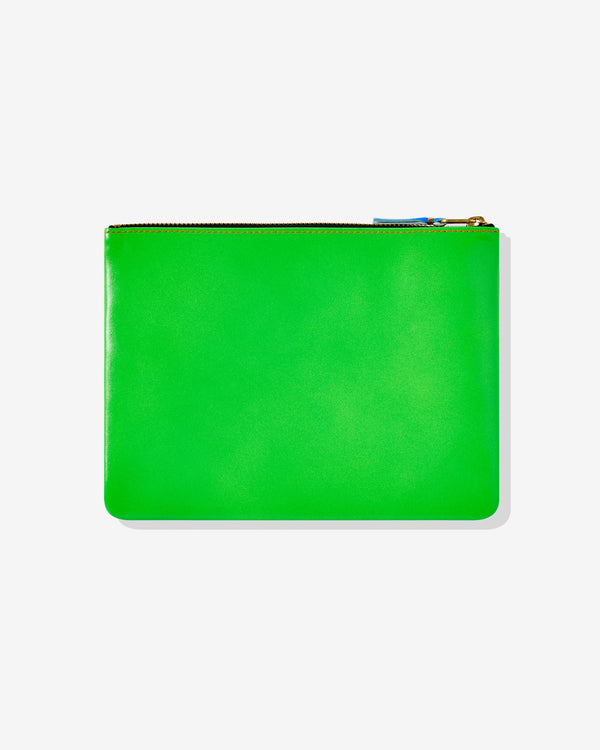 CDG Wallet - Super Fluo Zip Pouch - (Green/Orange SA5100SF)