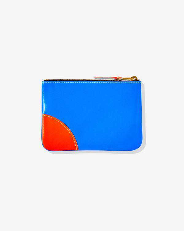 CDG Wallet - Super Fluo Zip Pouch - (Blue/Green SA8100SF)