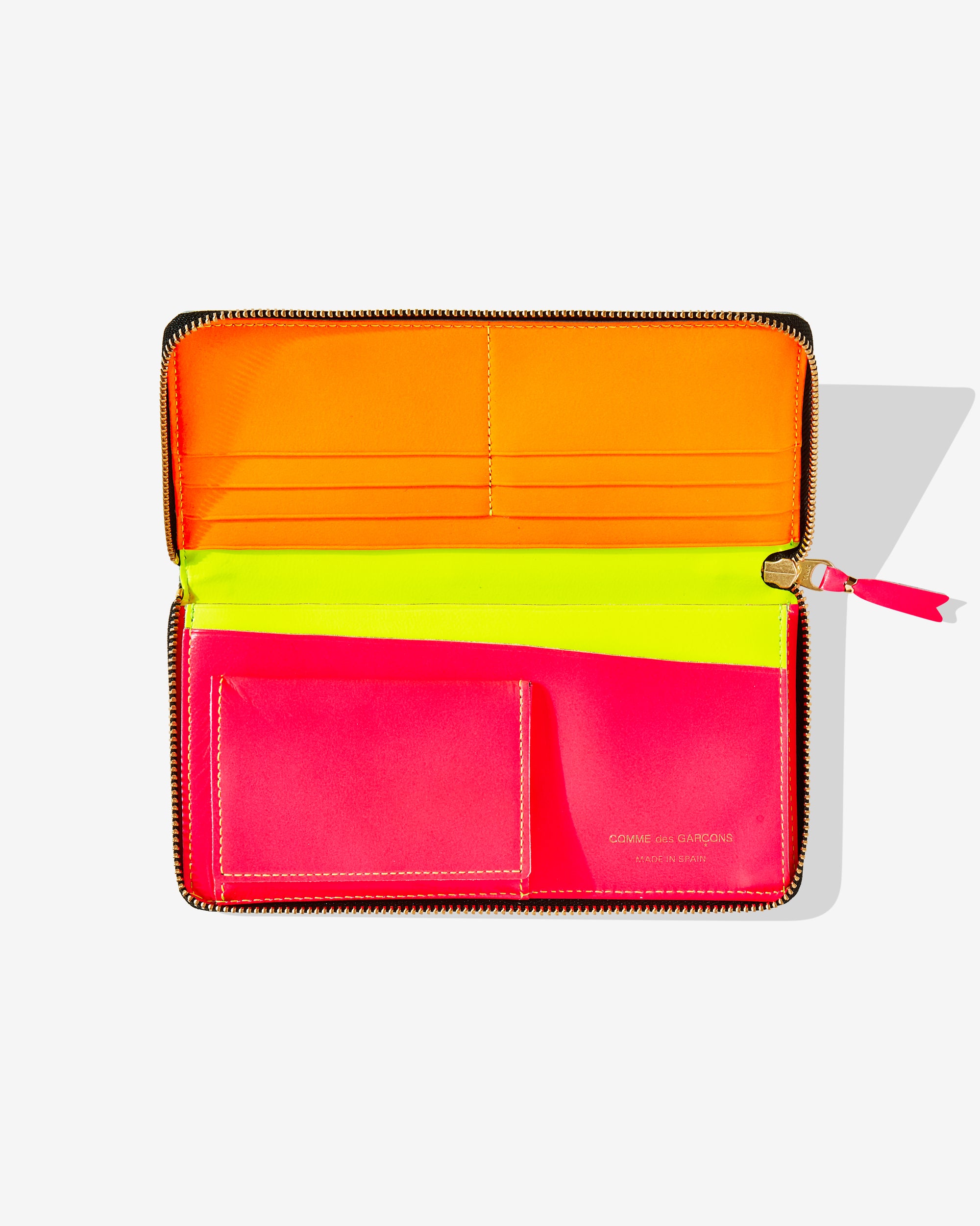 CDG Wallet - Super Fluo Zip Around Wallet - (Yellow SA0110SF) view 3