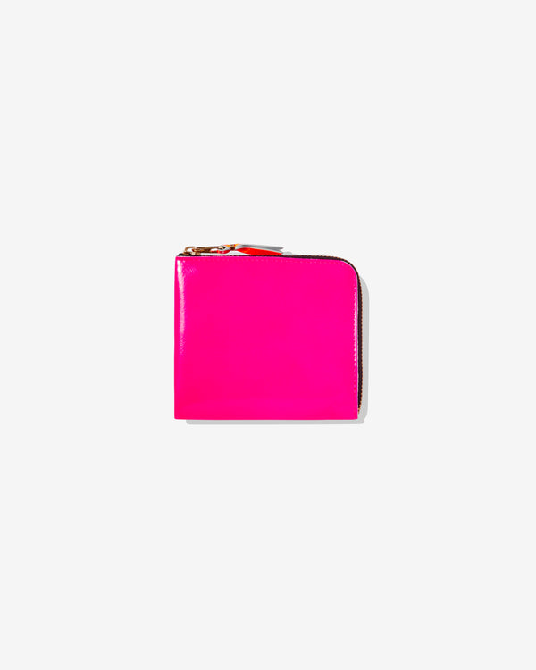 CDG Wallet - Super Fluo Zip Around Wallet - (Pink/Yellow SA3100SF)