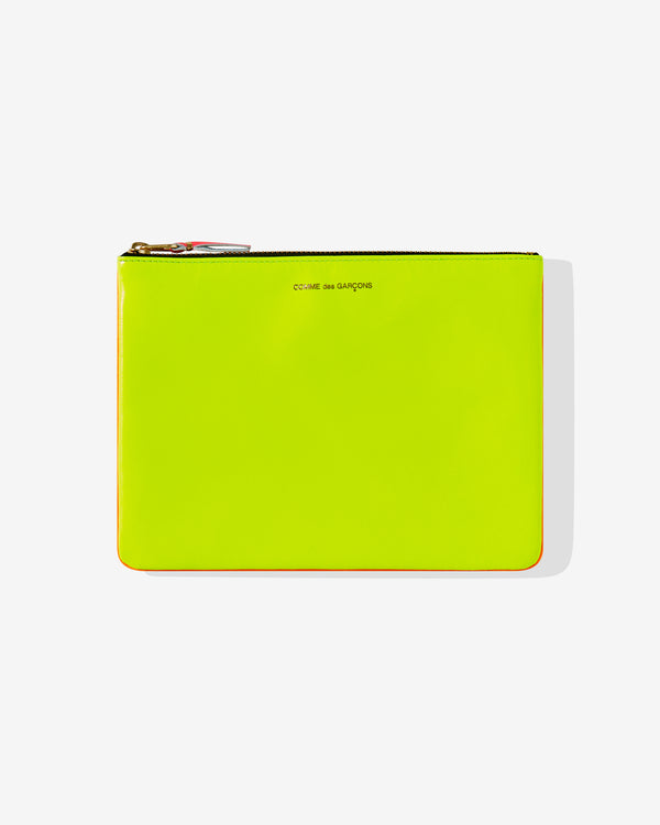 CDG Wallet - Super Fluo Zip Pouch - (Yellow/Orange SA5100SF)