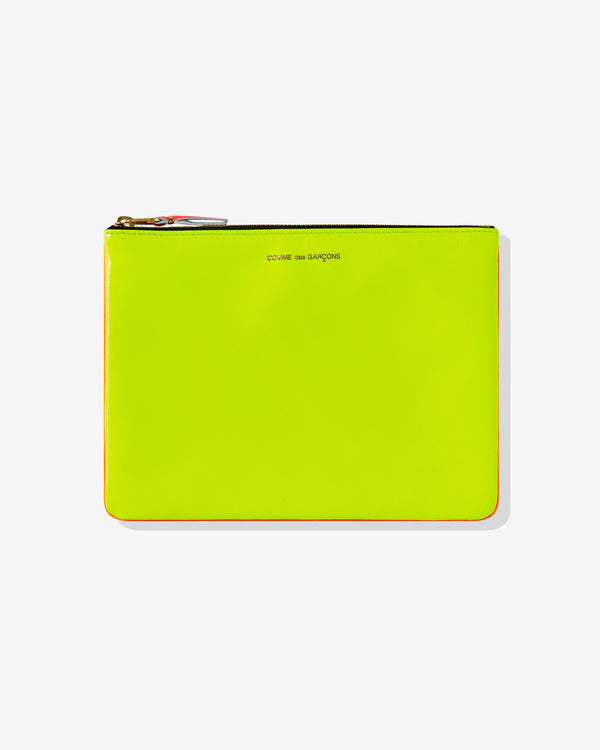 CDG Wallet - Super Fluo Zip Pouch - (Yellow/Orange SA5100SF)