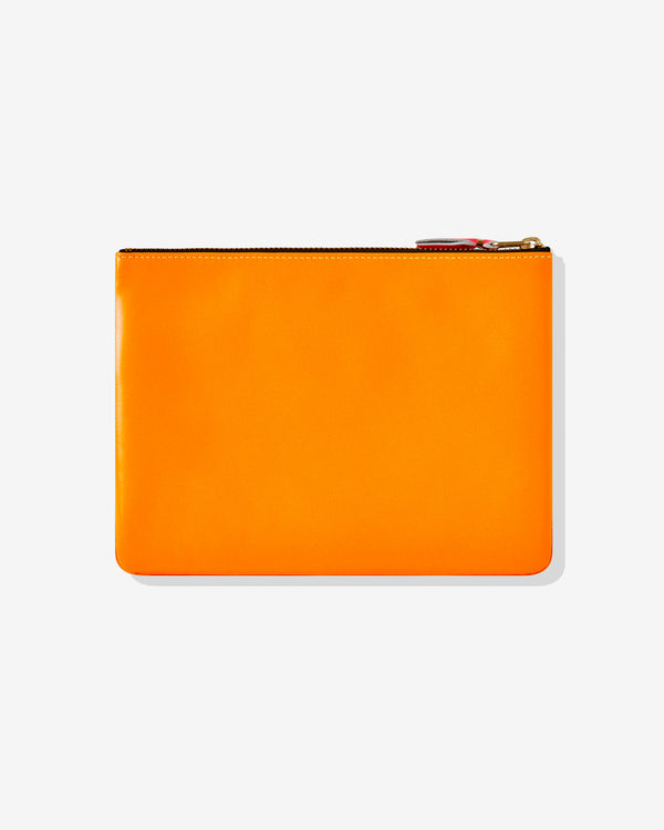 CDG Wallet - Super Fluo Zip Pouch - (Yellow/Orange SA5100SF)