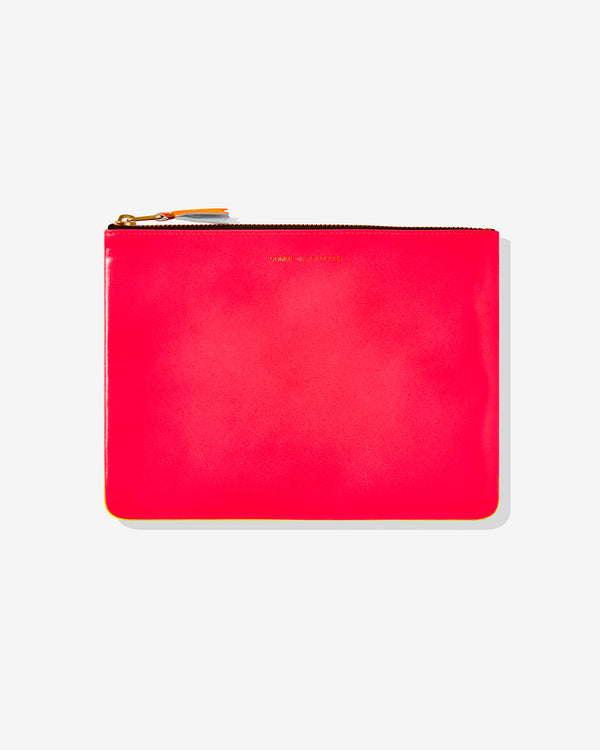 CDG Wallet - Super Fluo Zip Pouch - (Pink/Yellow SA5100SF)