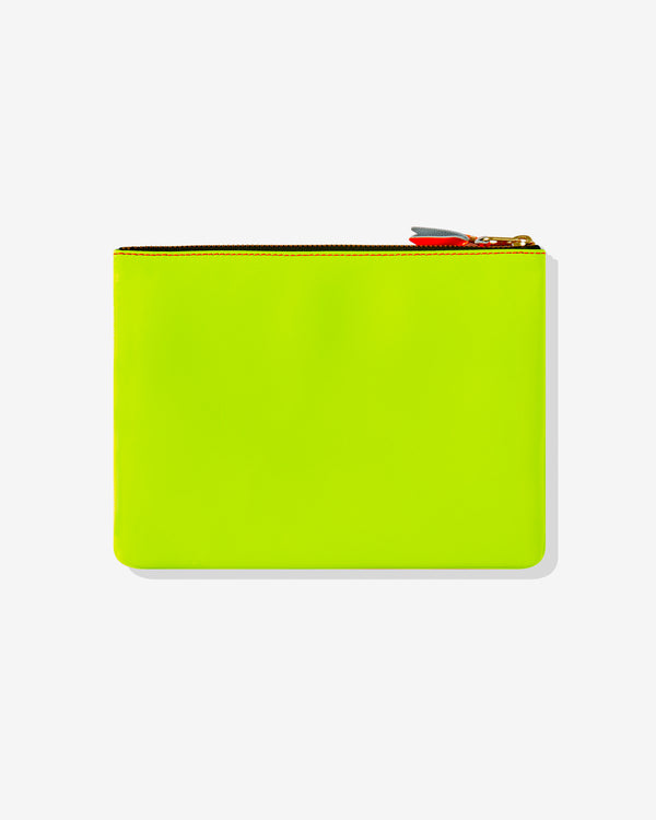 CDG Wallet - Super Fluo Zip Pouch - (Pink/Yellow SA5100SF)