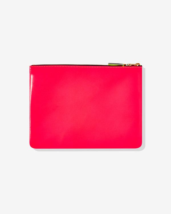 CDG Wallet - Super Fluo Zip Pouch - (Light Orange/Pink SA5100SF)