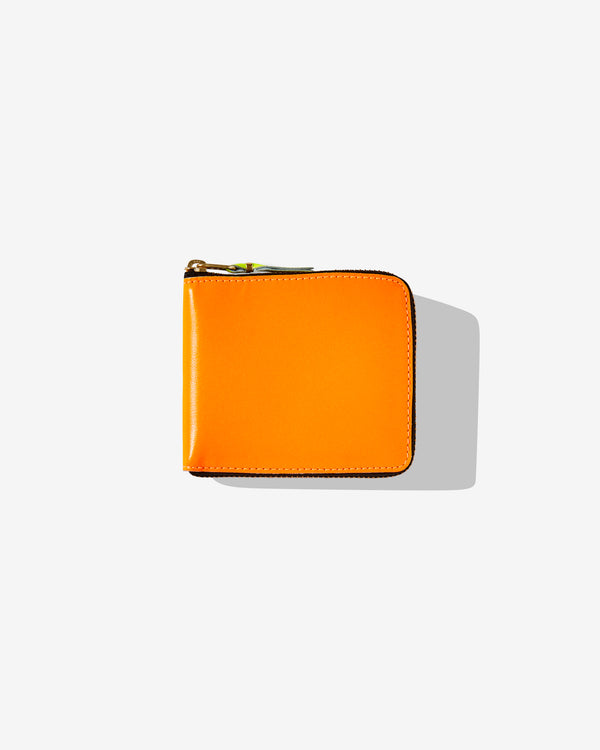 CDG Wallet - Super Fluo Full Zip Around Wallet - (Light Orange/Pink SA7100SF)