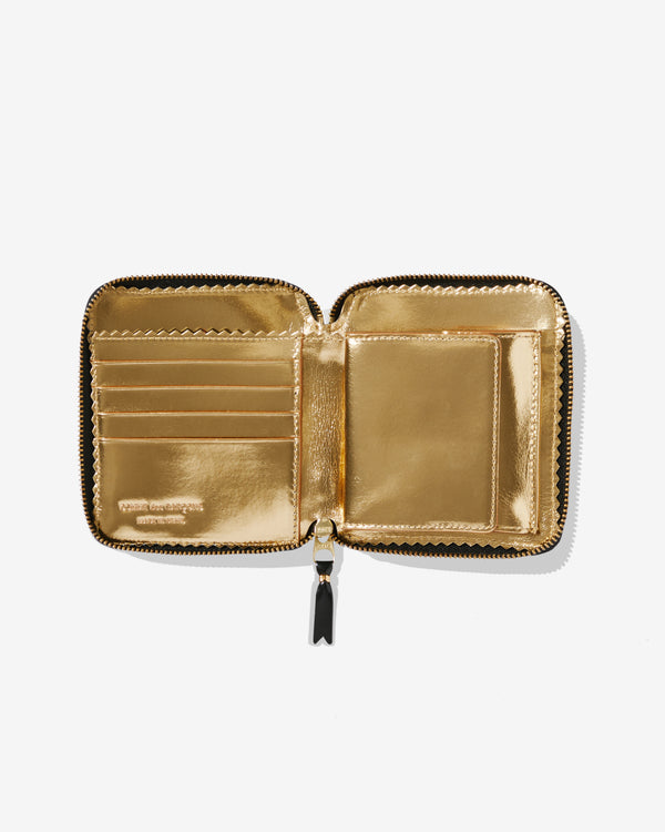 CDG Wallet - Mirror Inside Full Zip Around Wallet - (Black/Gold SA2100MI)