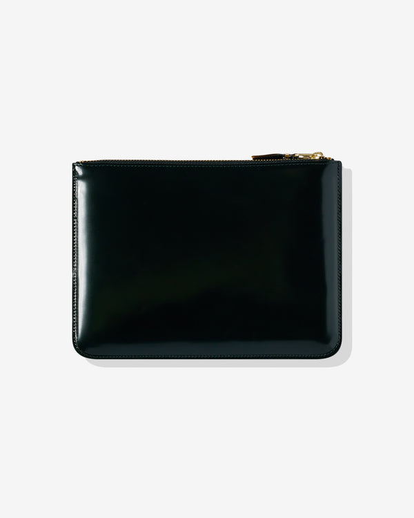 CDG Wallet - Mirror Inside Zip Pouch - (Black/Gold SA5100MI)