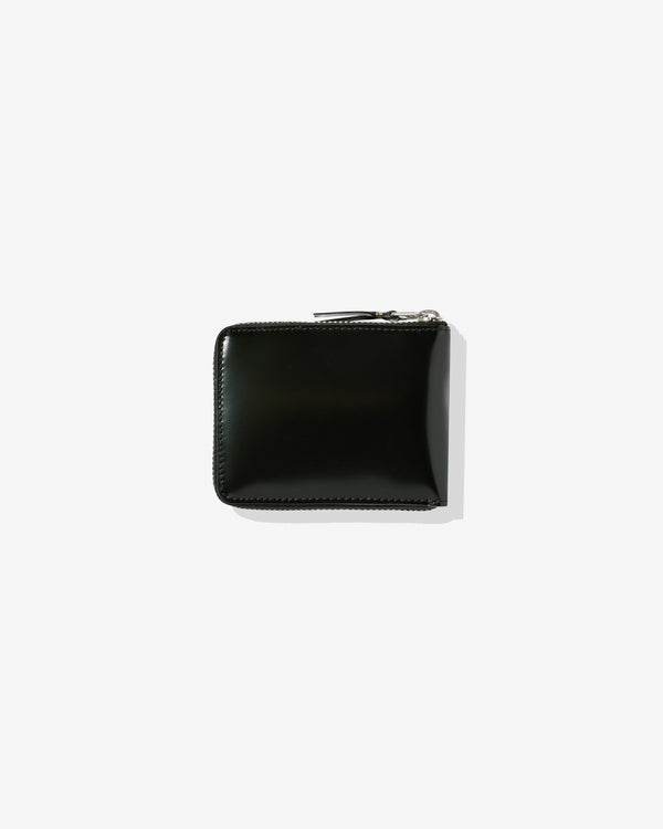CDG Wallet - Mirror Inside Full Zip Around Wallet - (Black/Silver SA7100MI)