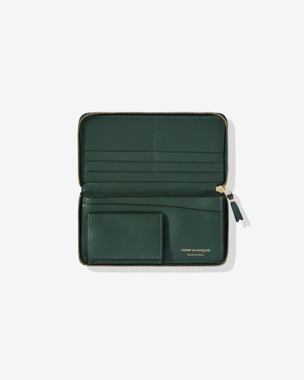 CDG Wallet - Classic Leather Zip Around Wallet - (Bottle Green SA0110)