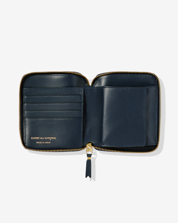CDG Wallet - Classic Leather Full Zip Around Wallet - (Navy SA2100)