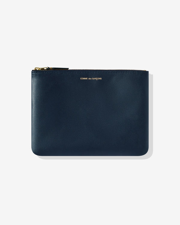 CDG Wallet - Classic Leather Zip Pouch - (Navy SA5100)