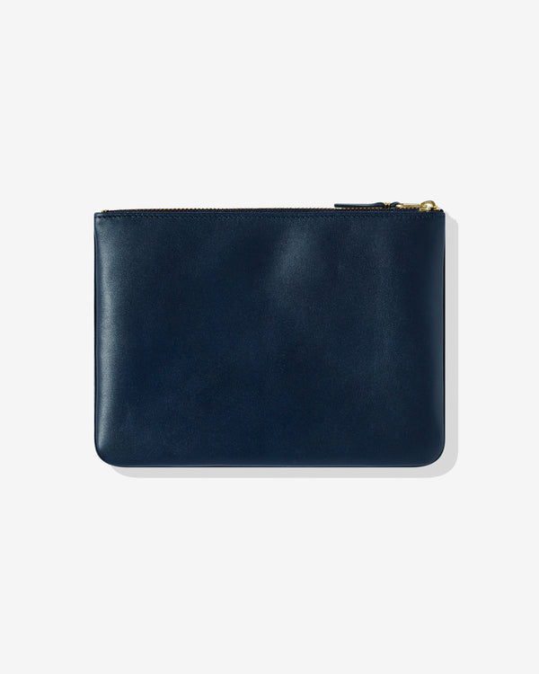 CDG Wallet - Classic Leather Zip Pouch - (Navy SA5100)