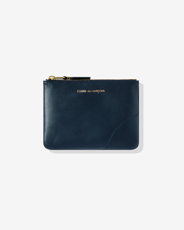 CDG Wallet - Classic Leather Zip Pouch - (Navy SA8100)