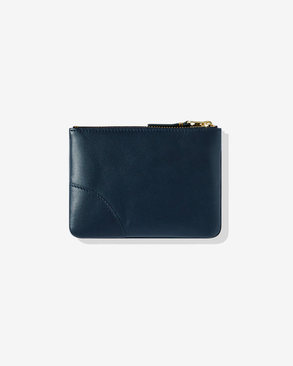 CDG Wallet - Classic Leather Zip Pouch - (Navy SA8100)